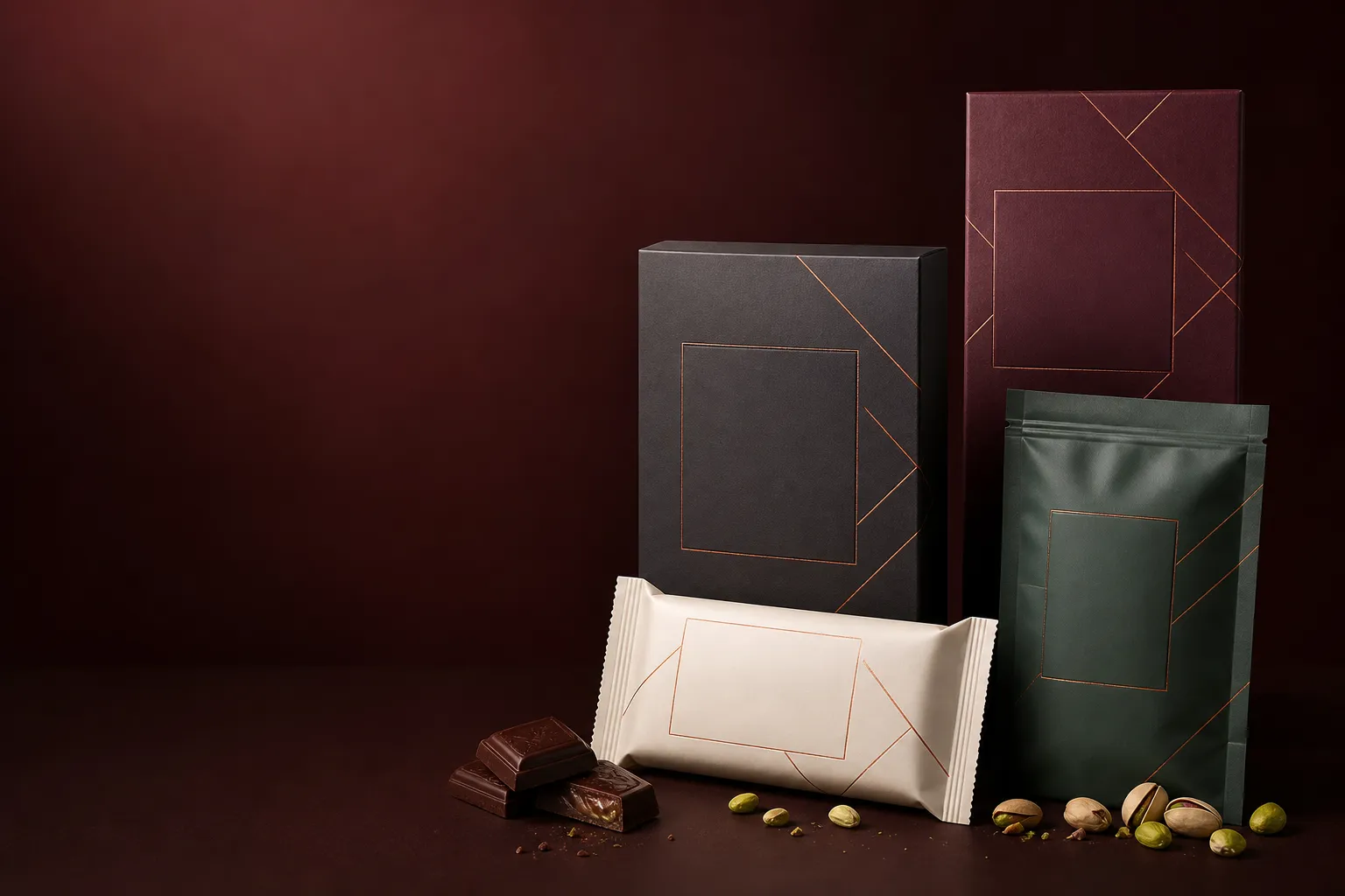 Markaya uyarlanabilir boş etiketli premium çikolata ambalajları